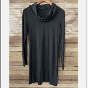 NWT White House Black Market Charcoal Cowl Neck Dress (Size M)